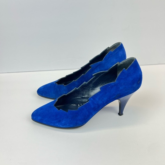 Thierry Mugler Vibrant Blue Heels Womens Size 6.5B - Picture 4 of 9
